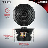 DS18 6.5in Coaxial Loudspeaker 225 Watts RMS 4 ohm Mid-Range Water Resistant Cone