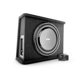 DS18 Single 12in Shallow Subwoofer and Enclosure 350 Watts RMS Amplified Sealed Black Carpet