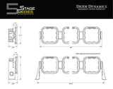 Diode Dynamics SS5 Sport Universal CrossLink 7-Pod Lightbar - Yellow Combo
