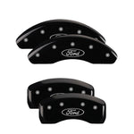 MGP 4 Caliper Covers Engraved Front & Rear Ford Oval Black Finish Silver Char 21 Ford Bronco Sport