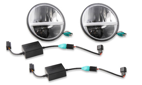 Bright Earth - 7" Round LED Headlights 6024BAR-BEL Bright Earth LED Headlights - 7" Round - Pair w/ CAN Bus Adapters