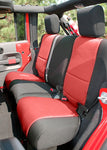 Rugged Ridge Seat Cover Kit Black/Red 07-10 Jeep Wrangler JK 4dr