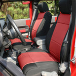 Rugged Ridge Seat Cover Kit Black/Red 11-18 Jeep Wrangler JK 4dr