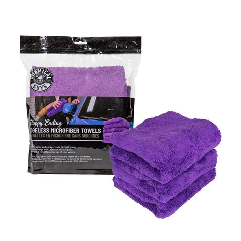 Chemical Guys Ultra Edgeless Microfiber Towel - 16in x 16in - Purple - 3 Pack - Case of 16