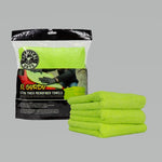 Chemical Guys El Gordo Thick Microfiber Towel - 16.5in x 16.5in - Green - 3 Pack - Case of 16