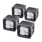 Go Rhino LED Lighting - Set of Four 3in LED Cube Lights Blk