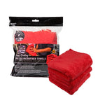 Chemical Guys Happy Ending Ultra Edgeless Microfiber Towel - 16in x 16in - Red - 3 Pack - Case of 16